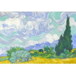 Puzzle 1000 pièces : Van Gogh : Champ de blé avec cyprès - Piatnik