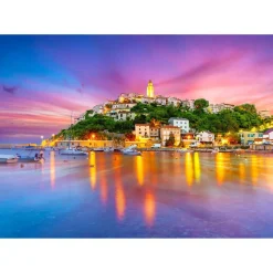 Puzzle 1000 pièces : Village de Vrbnik, Croatie - EnjoyPuzzle