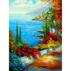 Puzzle 1000 pièces : Ville au bord de la mer - EnjoyPuzzle