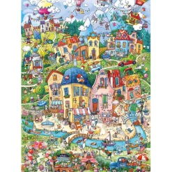 Puzzle 1000 pièces : ville joyeuse bon matin - Heye