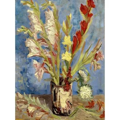 Puzzle 1000 pièces : Vincent Van Gogh : Vase aux glaïeuls et asters chinois - EnjoyPuzzle