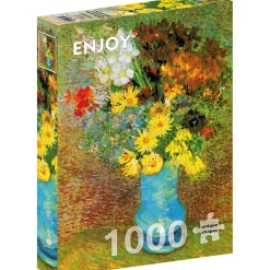 Puzzle 1000 Pièces : Vincent Van Gogh - Vase aux marguerites et anémones - EnjoyPuzzle