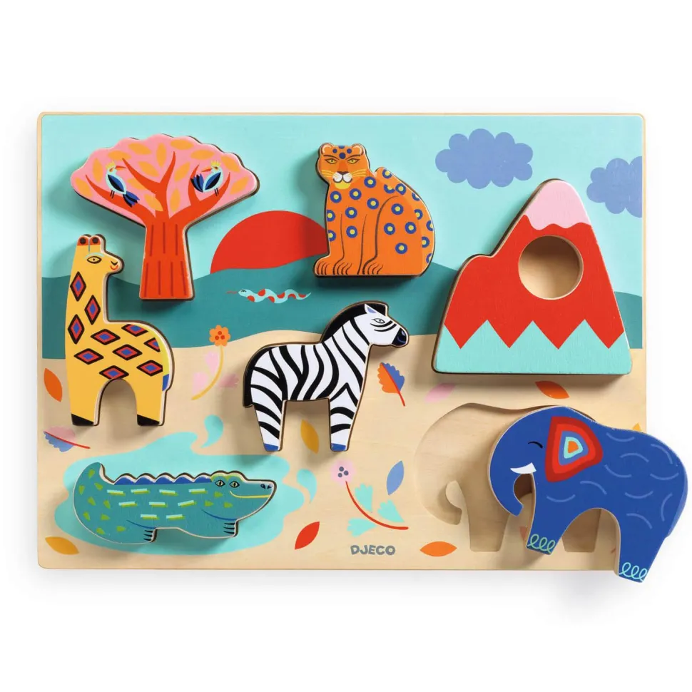 Puzzle 6 pièces bois : Savana Story - Djeco
