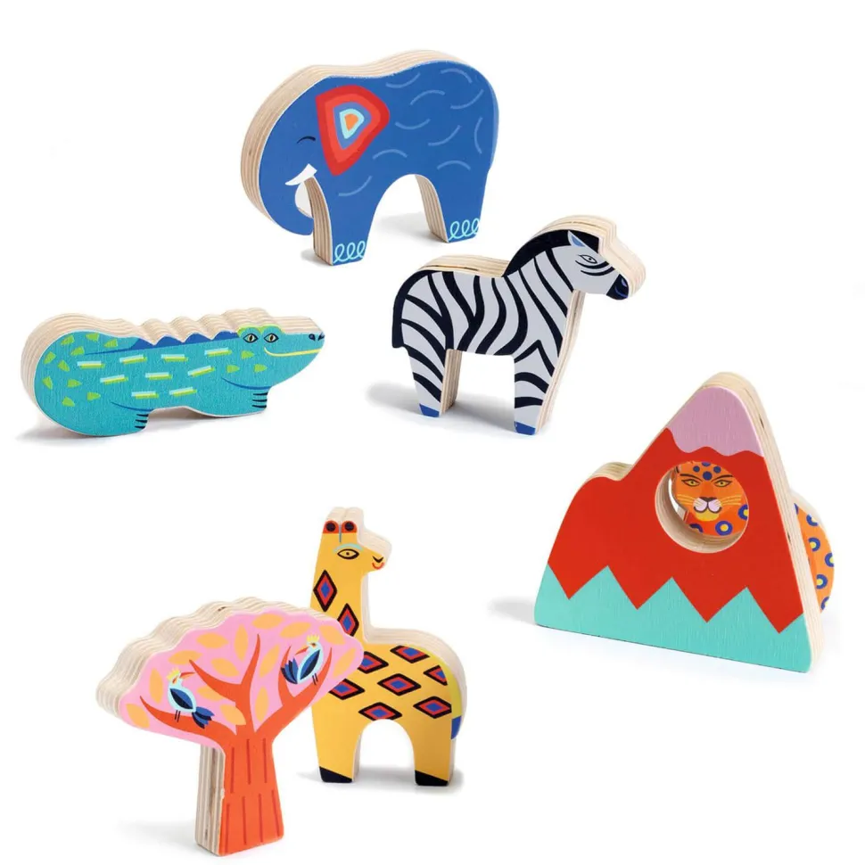 Puzzle 6 pièces bois : Savana Story - Djeco