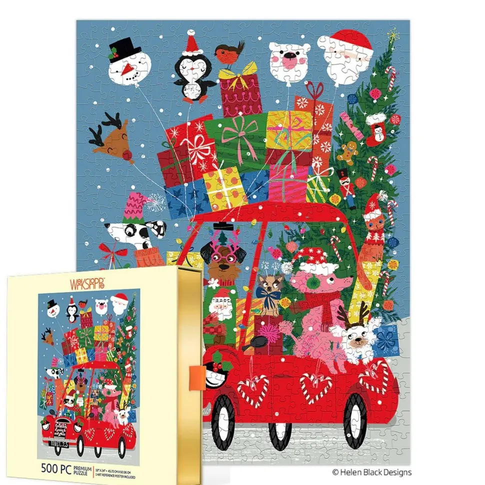 Puzzle 500 pièces de Noël : voiture festive et amusante - WerkShoppe