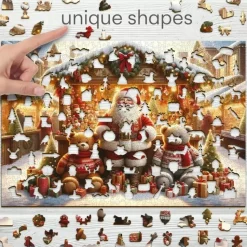 Puzzle 1010 pièces en bois : Marché de Noël - Wooden City