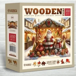 Puzzle 1010 pièces en bois : Marché de Noël - Wooden City
