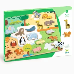 puzzle 22 pièces en bois : Puzzlo Animo - Djeco