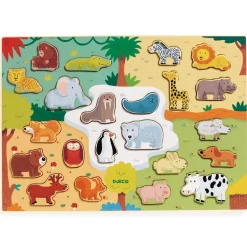 puzzle 22 pièces en bois : Puzzlo Animo - Djeco
