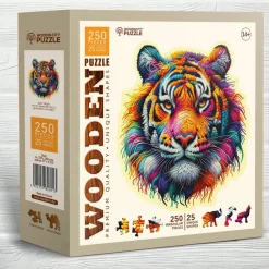 Puzzle 250 pièces/25 formes : tigre doux - Wooden City