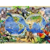 Puzzle 1010 pièces/100 formes en bois : Carte du règne animal - Wooden City