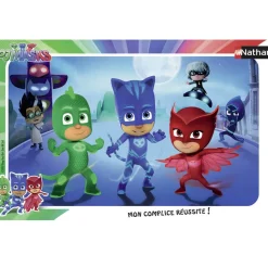 Puzzle 15 pièces les pyjamasques : Yoyo, Bibou et Gluglu - Nathan