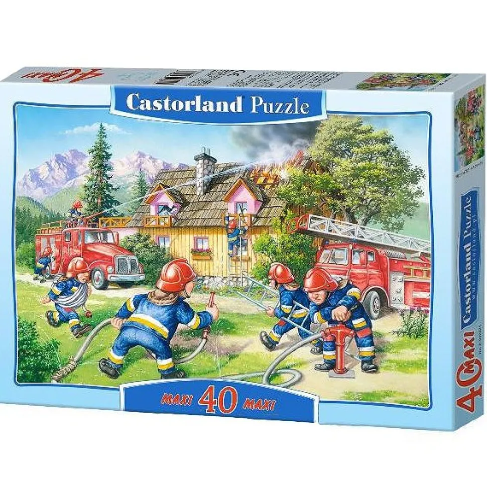 Puzzle 40 pièces maxi : Au feu les pompiers - Castorland
