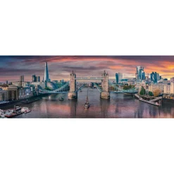 Puzzle 1000 pièces panoramique : De l'autre côté de la Tamise - Clementoni