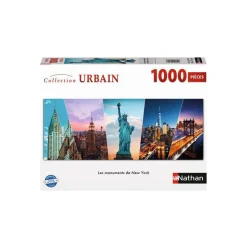 Puzzle 1000 pièces panoramique : Les monuments de New York - Nathan