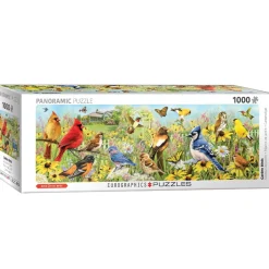 Puzzle 1000 pièces panoramique : Oiseaux de jardin - Eurographics