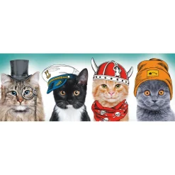 Puzzle 500 pièces panoramique : Equipe féline - Trefl