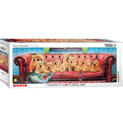 Puzzle 1000 pièces panoramique : Sofa de labradors - Eurographics