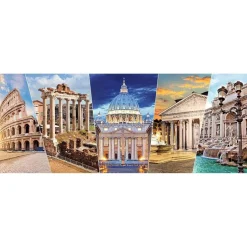 Puzzle 1000 pièces panoramique : Les monuments de Rome - Nathan