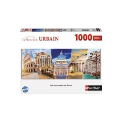 Puzzle 1000 pièces panoramique : Les monuments de Rome - Nathan