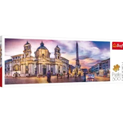 Puzzle 500 pièces panoramique : Piazza Navona, Rome - Trefl