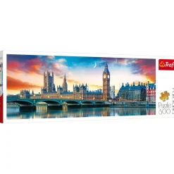 Puzzle 500 pièces panoramique : Big Ben et Palais de Westminster, Londres - Trefl