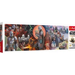 Puzzle 1000 pièces panoramique : Star Wars Mandalorian : Les Aventures du Mandalorien - Trefl