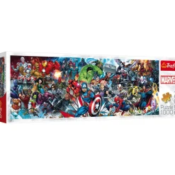 Puzzle 1000 pièces panoramique : The Avengers, Rejoignez l'univers Marvel - Trefl