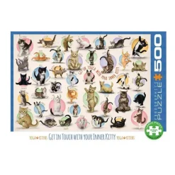 Puzzle 500 pièces XL : Le yoga des chatons - Eurographics