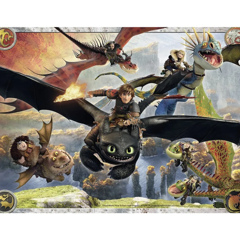 Puzzle 150 pièces XXL : Dragons : En formation de vol - Ravensburger