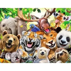 Puzzle 300 pièces XXL  Selfie des animaux sauvages - Ravensburger