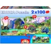 Puzzle 2 x 100 pièces : Dino World - Educa