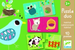 Puzzle 10 x 2 pièces - Duo : Animaux - Habitat - Djeco