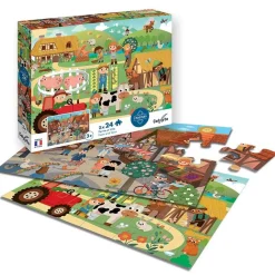 Puzzle 2 x 24 pièces : Ferme et Ville - Sentosphère