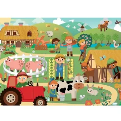 Puzzle 2 x 24 pièces : Ferme et Ville - Sentosphère