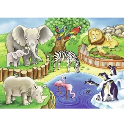 Puzzle 2 x 12 pièces : Les animaux du zoo - Ravensburger