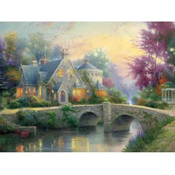 Puzzle 2 X 1000 pièces : Thomas Kinkade : Lamplight Manor - Schmidt
