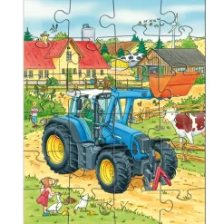 Puzzle 3 x 24 pièces : Tracteur & Cie - Haba