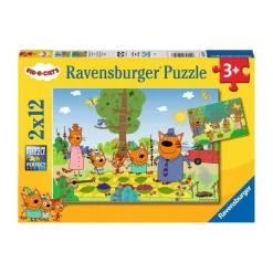 Puzzle 2 x 24 pièces kid-e-cat : journée nature en famille - Ravensburger