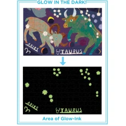 Puzzle carré phosphorescent 1000 pièces : Zodiaque - Eeboo