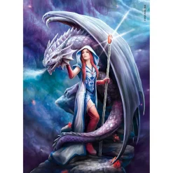 Puzzle Compact 1000 pièces : Anne Stokes - Mage dragon - Clementoni