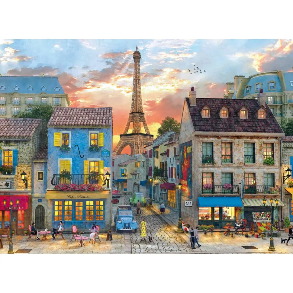 Puzzle Compact 1000 pièces : Les rues de Paris - Clementoni