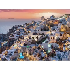 Puzzle Compact 1000 pièces : Nuances de Santorin - Clementoni