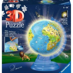 Puzzle 3D 180 pièces : Globe terrestre illuminé - Ravensburger