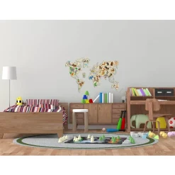 Puzzle 3D : WORLD MAP ANIMALS L - Wooden City