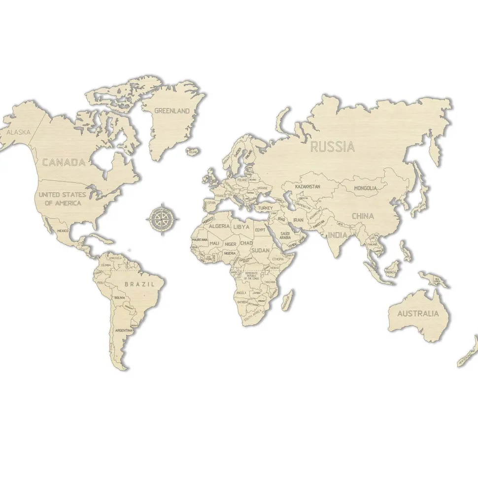 Puzzle 3D : WORLD MAP M - Wooden City