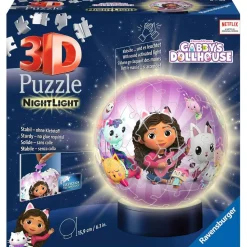 Puzzle 3D Ball 72 pièces illuminé : Gabby et la maison magique, Gabby's Dollhouse - Ravensburger