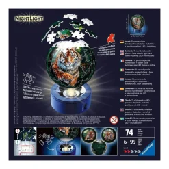 Puzzle 3D rond lumineux 72 pièces : les felins - Ravensburger