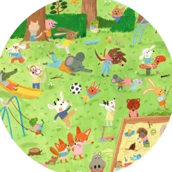 Puzzle d'Observation 35 Pièces : Le square des petits amis - Djeco