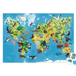 Puzzle éducatif géant 200 pièces : Les Animaux menacés - Janod